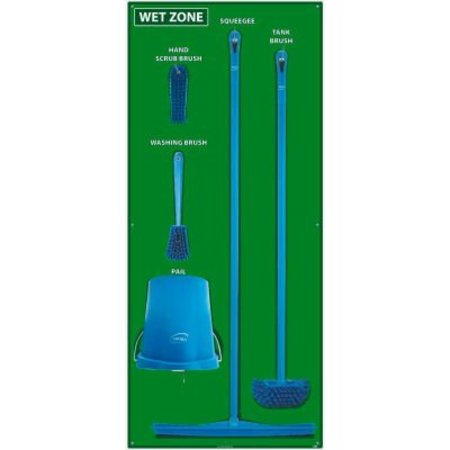 NATIONAL MARKER CO National Marker Wet Zone Shadow Board Combo Kit, Green/Black, 68 X 30, Pro Series Acrylic - SBK120FG